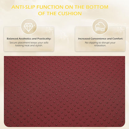 EROMMY Outdoor Replacement Cushions for  6-Seat Patio Conversation Set, Wine Red