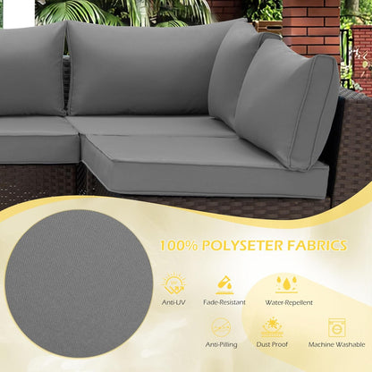 EROMMY Outdoor Replacement Cushions for  6-Seat Patio Furniture Sets, Gray