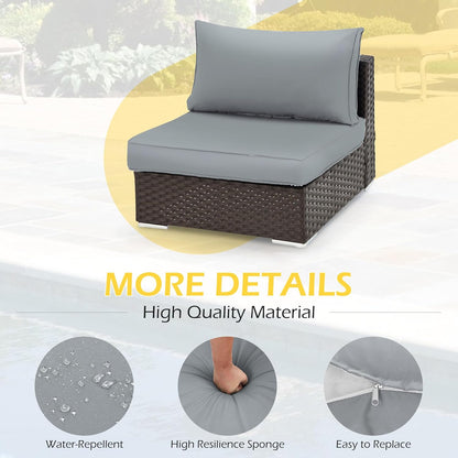 EROMMY Outdoor Replacement Cushions for  6-Seat Patio Conversation Sets, Light Gray