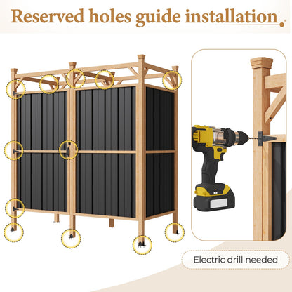 EROMMY Outdoor Shower Enclosure with Lockable Door, Weatherproof Outdoor Shower Stall with Metal Panels, Hooks & Shelves - Perfect for Pool Wash Station, Backyard & Beach Rinse Area Large Version