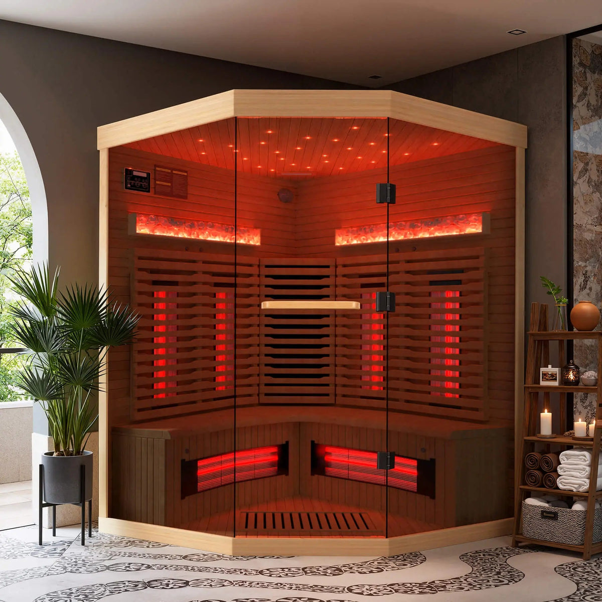 EROMMY Infrared Sauna 4 Person with Full Spectrum Heaters for Home or Gym