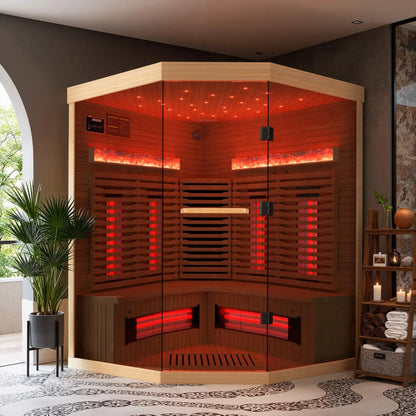 EROMMY Infrared Sauna 4 Person with Full Spectrum Heaters for Home or Gym