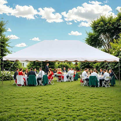 EROMMY 20x30 FT Outdoor Party Tent with expandable sidewall (sold separately), Heavy Duty Weekend Canopy with Carry Bags, 480GSM PVC Large Tent for Commercial Events, Parties, Weddings, White