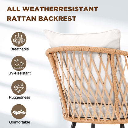 EROMMY 7-Piece Outdoor Dining Set – Rectangular Table with Umbrella Hole & 6 Rattan Chairs, Gray