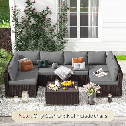 EROMMY Outdoor Replacement Cushions for  6-Seat Patio Furniture Sets, Gray