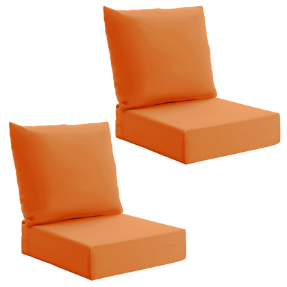 EROMMY Patio Furniture Cushions with Handle and Ties, Waterproof, Fade-resistant Outdoor Couch Cushion, Chair Pads for Dining Chairs, Orange