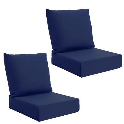 EROMMY Patio Furniture Cushions with Handle and Ties, Waterproof, Fade-resistant Outdoor Couch Cushion, Chair Pads for Dining Chairs, Navy blue