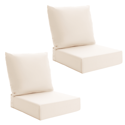 EROMMY Patio Furniture Cushions with Handle and Ties, Waterproof, Fade-resistant Outdoor Couch Cushion, Chair Pads for Dining Chairs, Beige