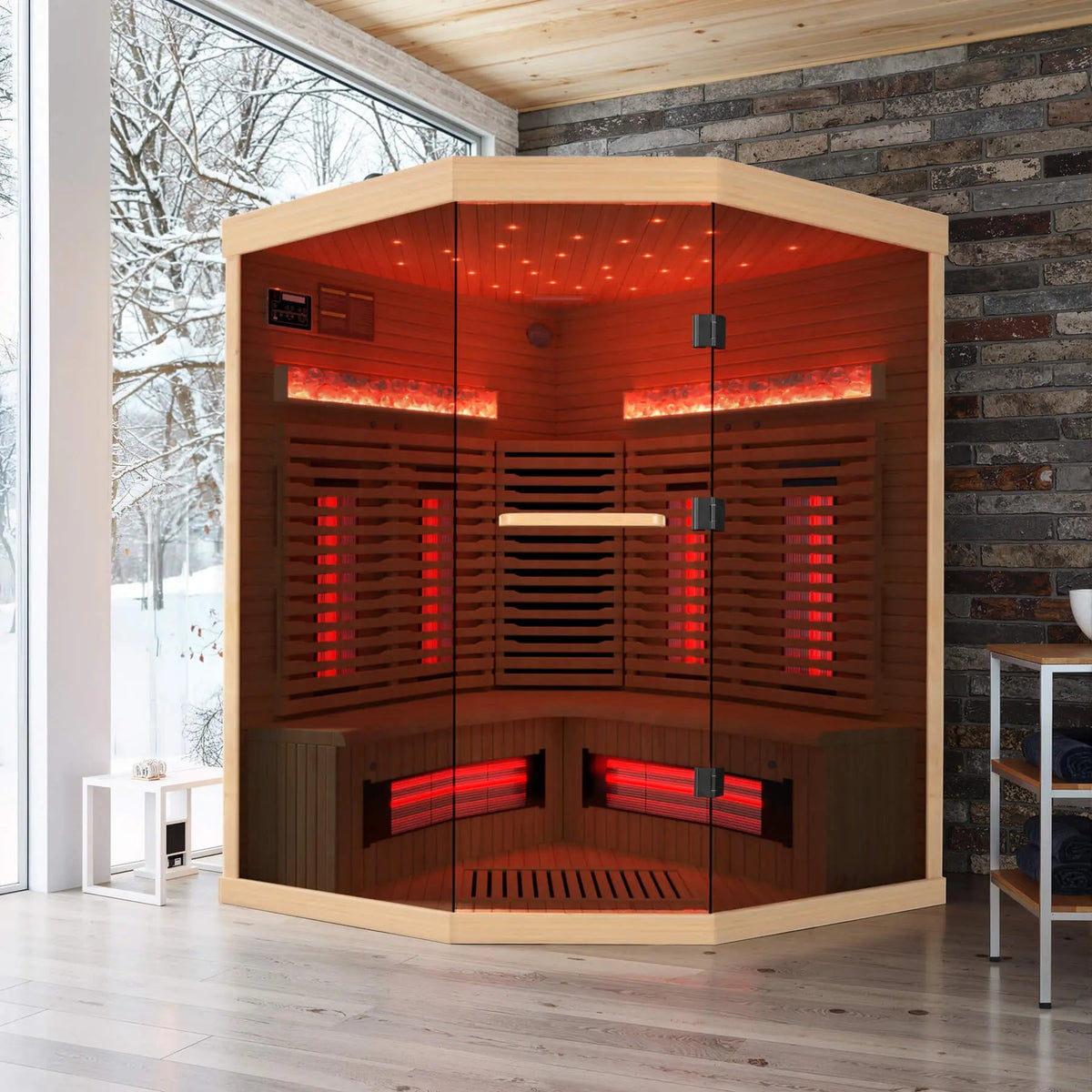 EROMMY Infrared Sauna 4 Person with Full Spectrum Heaters for Home or Gym