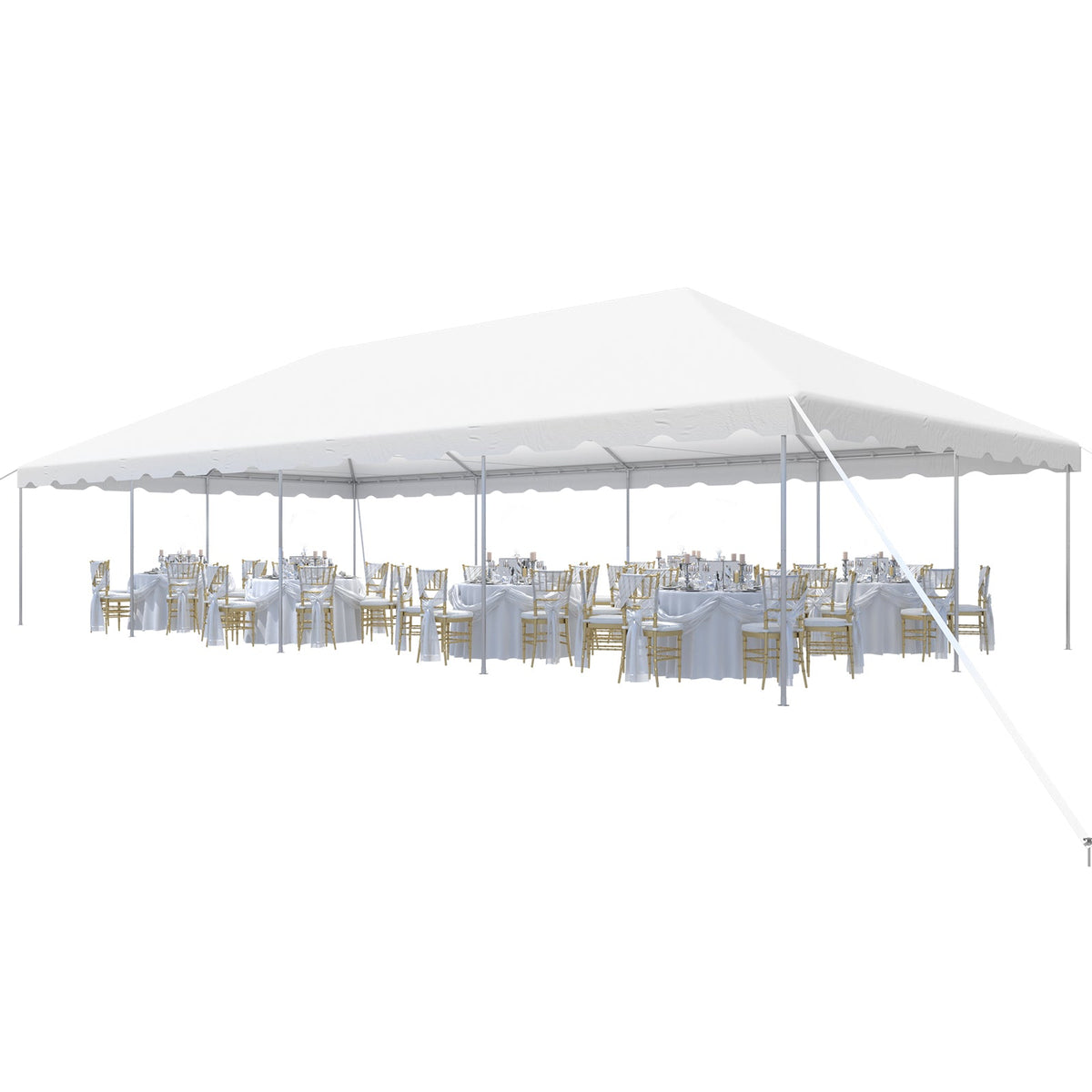 EROMMY 20x40 FT Outdoor Party Tent with expandable sidewall (sold separately), Heavy Duty Weekend Canopy with Carry Bags, 480GSM PVC Large Tent for Commercial Events, Parties, Weddings, White