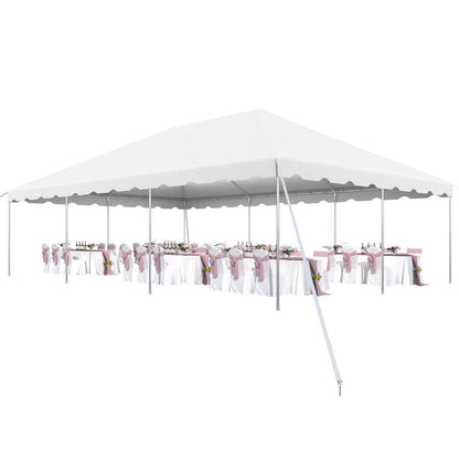 EROMMY 20x30 FT Outdoor Party Tent with expandable sidewall (sold separately), Heavy Duty Weekend Canopy with Carry Bags, 480GSM PVC Large Tent for Commercial Events, Parties, Weddings, White