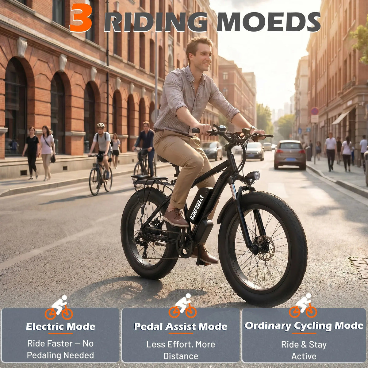 EROMMY Electric Bike for Adults,1500W Peak Motor, 26" Fat Tire E-Bike with 48V 13AH Battery, 25MPH Max 62 Miles Electric Motorcycle, 7-Speed Electric Mountain Bicycle