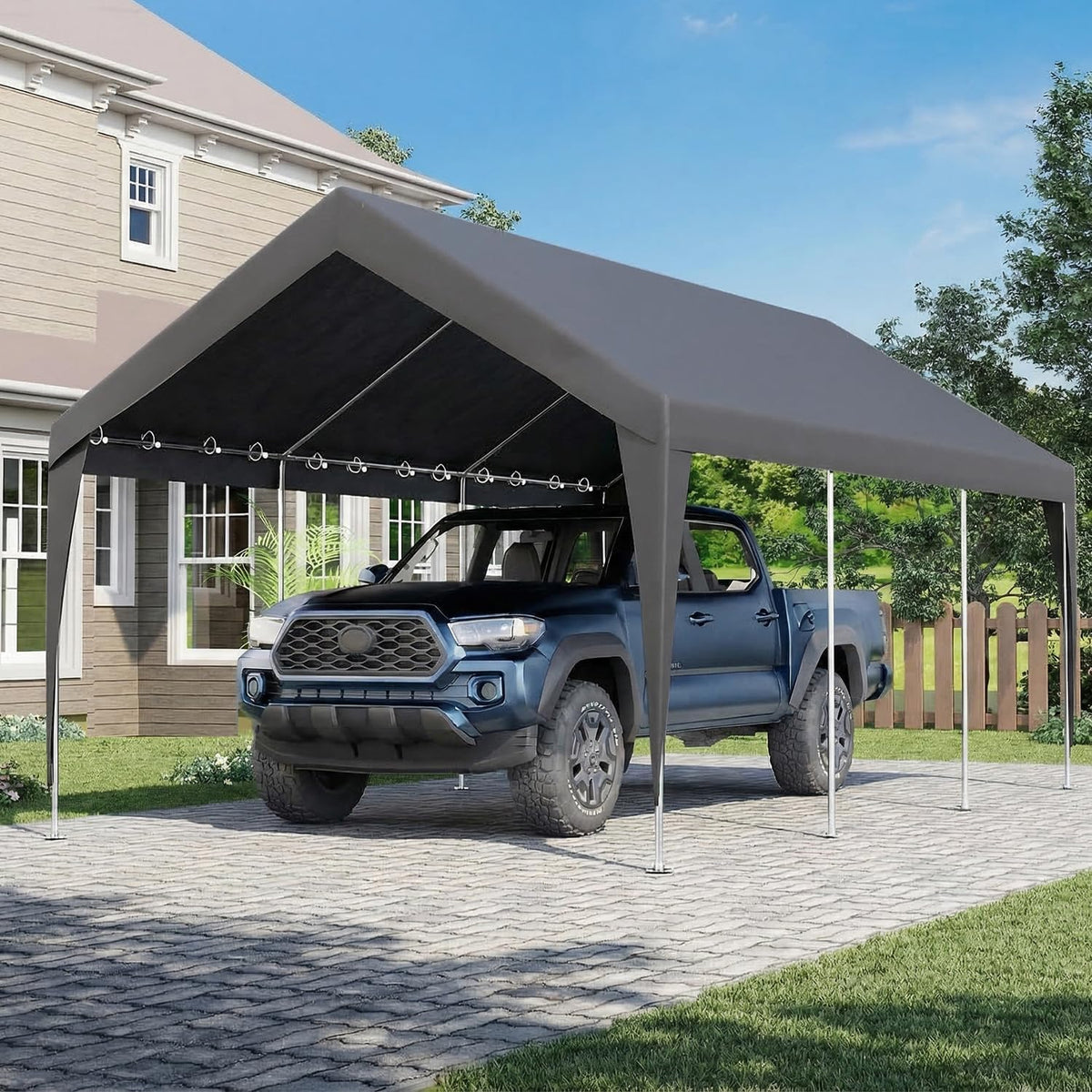 EROMMY 12x20 FT Heavy Duty Carport Canopy, Grey