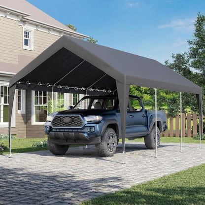 EROMMY 12x20 FT Heavy Duty Carport Canopy, Grey
