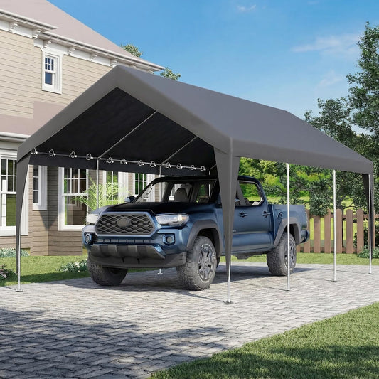 EROMMY 12x20 FT Heavy Duty Carport Canopy, Grey
