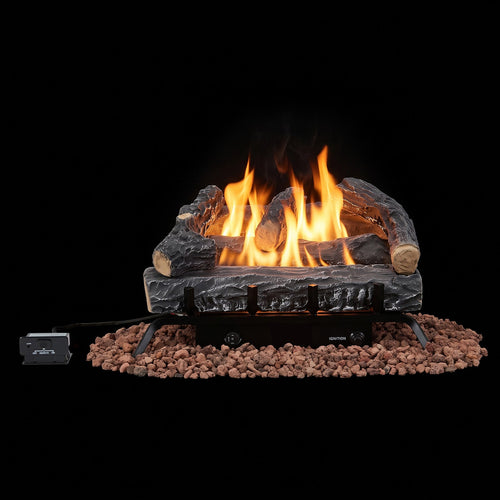 EROMMY 20 Inch Ventless Fireplace Logs Set, Only Used for LP/Propane, Black