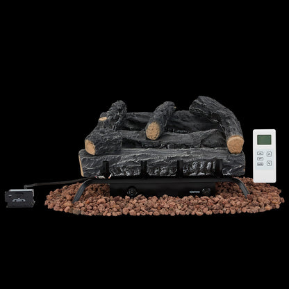 EROMMY 20 Inch Ventless Fireplace Logs Set, Only Used for LP/Propane, Black