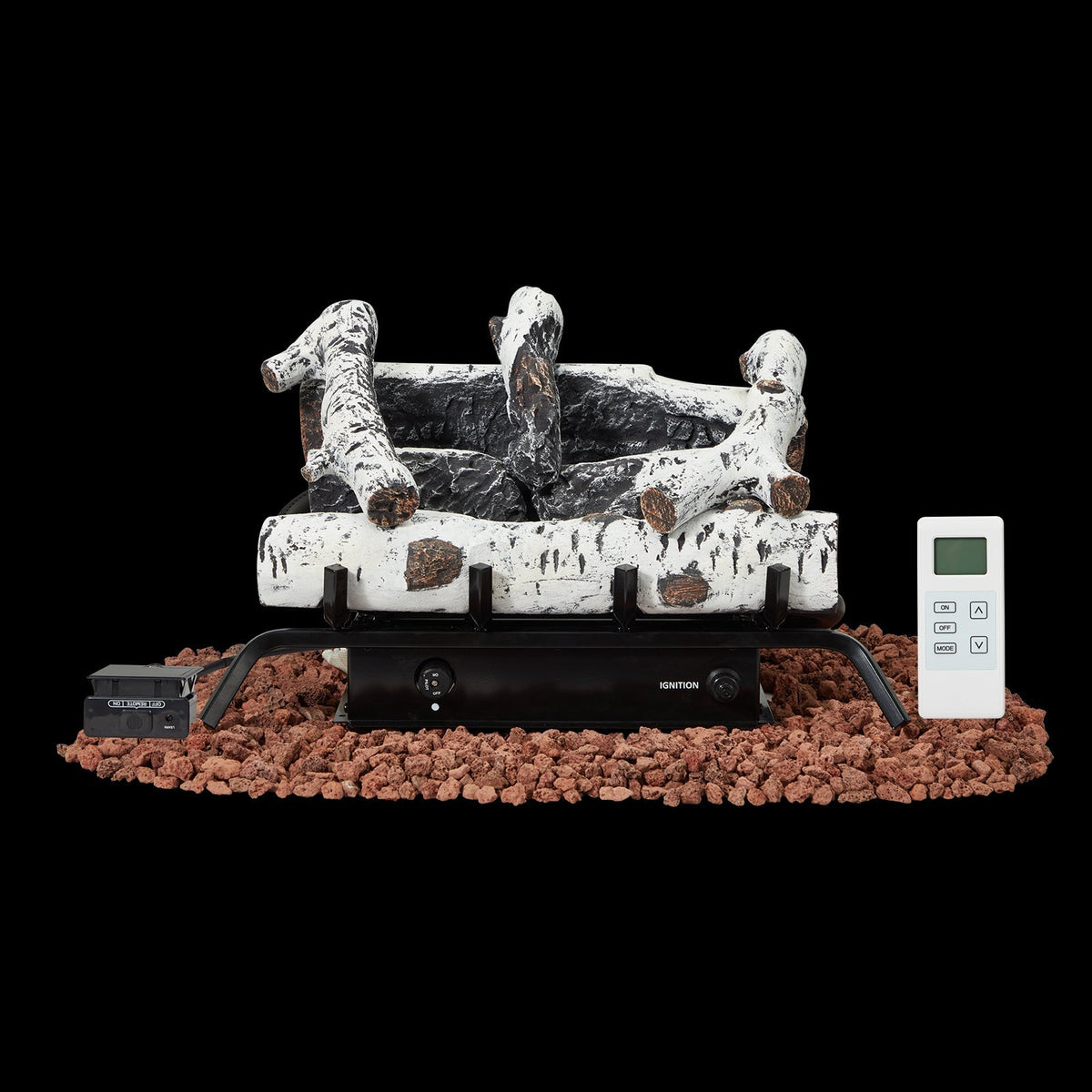 EROMMY 20 Inch Ventless Fireplace Logs Set, Only Used for LP/Propane, White