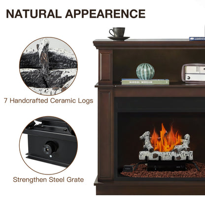 EROMMY 20 Inch Ventless Fireplace Logs Set, Only Used for LP/Propane, White