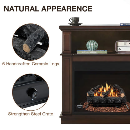 EROMMY 24 Inch Ventless Fireplace Logs Set, Only Used for LP/Propane, Black