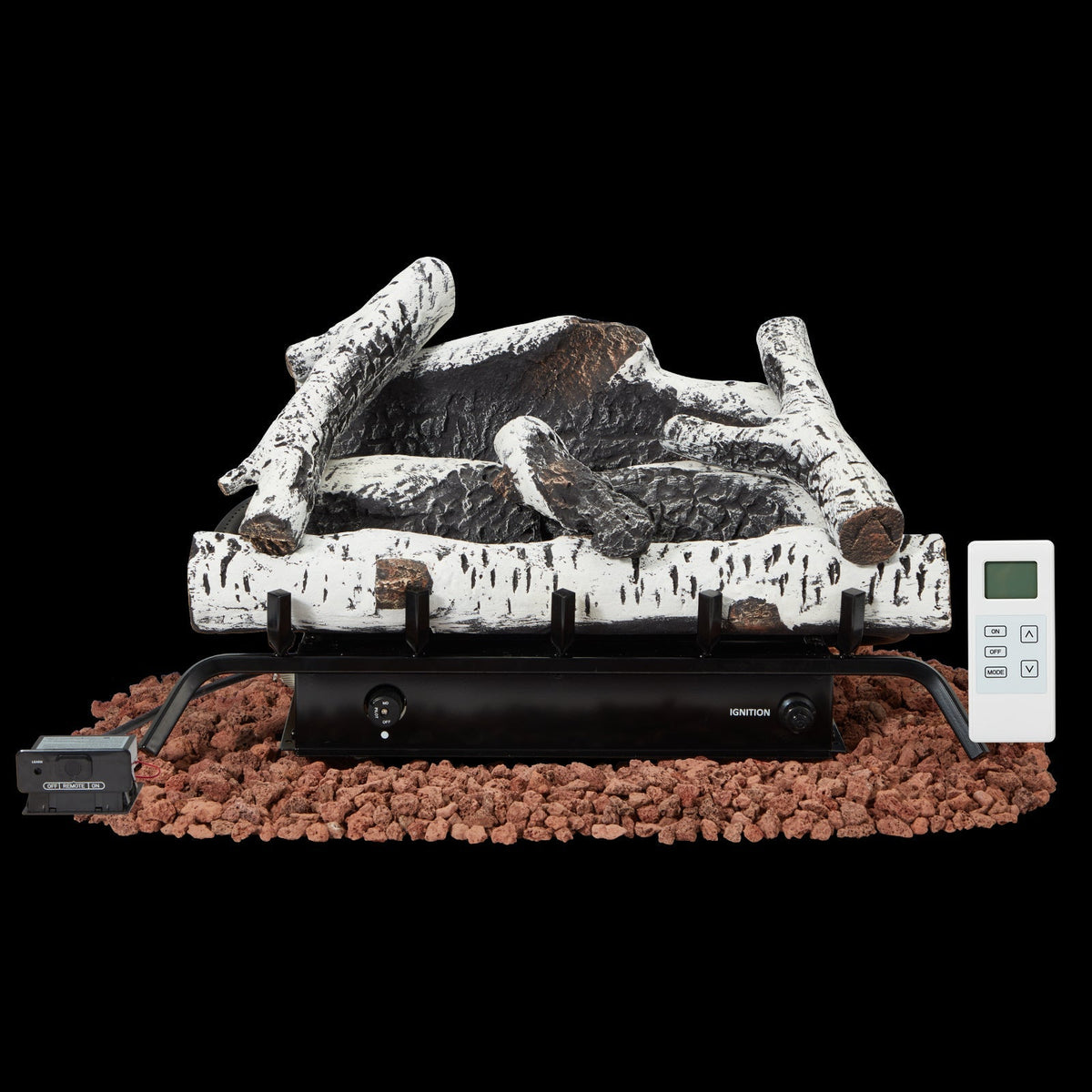 EROMMY 24 Inch Ventless Fireplace Logs Set, Only Used for LP/Propane, White