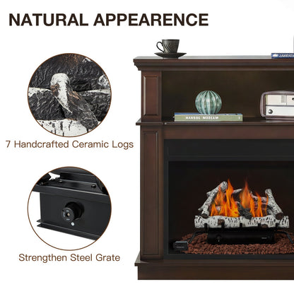EROMMY 24 Inch Ventless Fireplace Logs Set, Only Used for LP/Propane, White