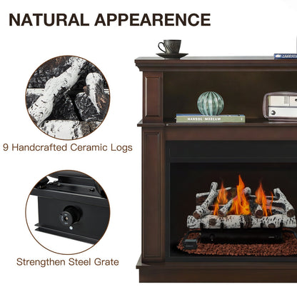 HOMREST 27 Inch Ventless Fireplace Logs Set, Only Used for LP/Propane, White