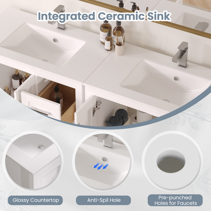 EROMMY 32" Single Bathroom Vanity With Ceramic Top