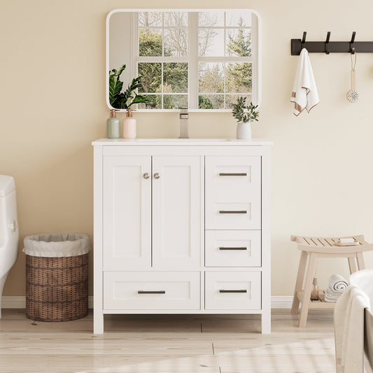 EROMMY 32" Single Bathroom Vanity With Ceramic Top