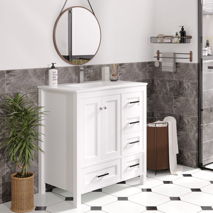 EROMMY 32" Single Bathroom Vanity With Ceramic Top