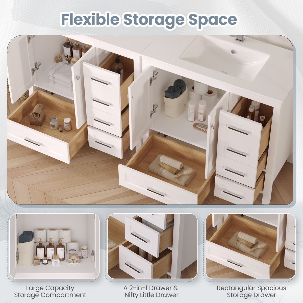 EROMMY 36" Single Bathroom Vanity With Ceramic Top
