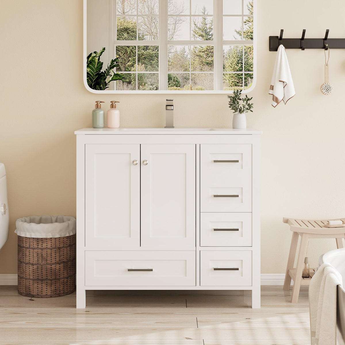 EROMMY 36" Single Bathroom Vanity With Ceramic Top