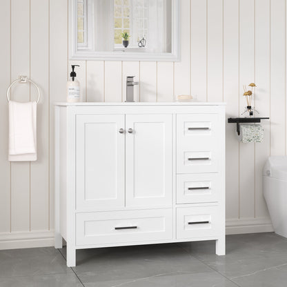 EROMMY 36" Single Bathroom Vanity With Ceramic Top