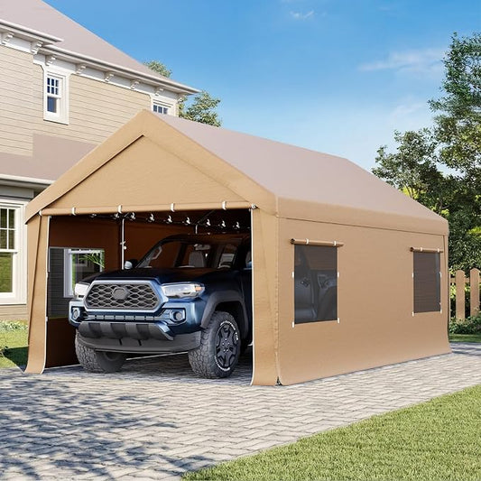EROMMY 10x20 FT Heavy Duty Carport Canopy with Sidewalls, Yellow
