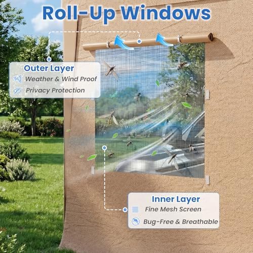 EROMMY 12x20 FT Heavy Duty Carport Canopy with Sidewalls, Yellow