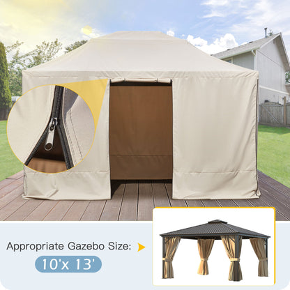 EROMMY Gazebo Cover for 10'x13' Gazebos, Beige(Gazebo not Included)