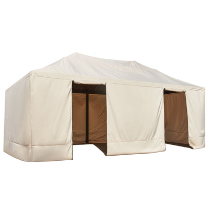 EROMMY Gazebo Cover for 12'x20' Gazebos, Beige(Gazebo not Included)