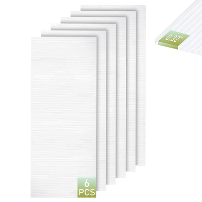 EROMMY 6 Pack 5'x2' Polycarbonate Greenhouse Panels, 0.32" Twin-Wall Sheets, UV Resistant & Weatherproof Clear Roofing for Greenhouse,Gazebo Roofing and Outdoor Projects, Transparent