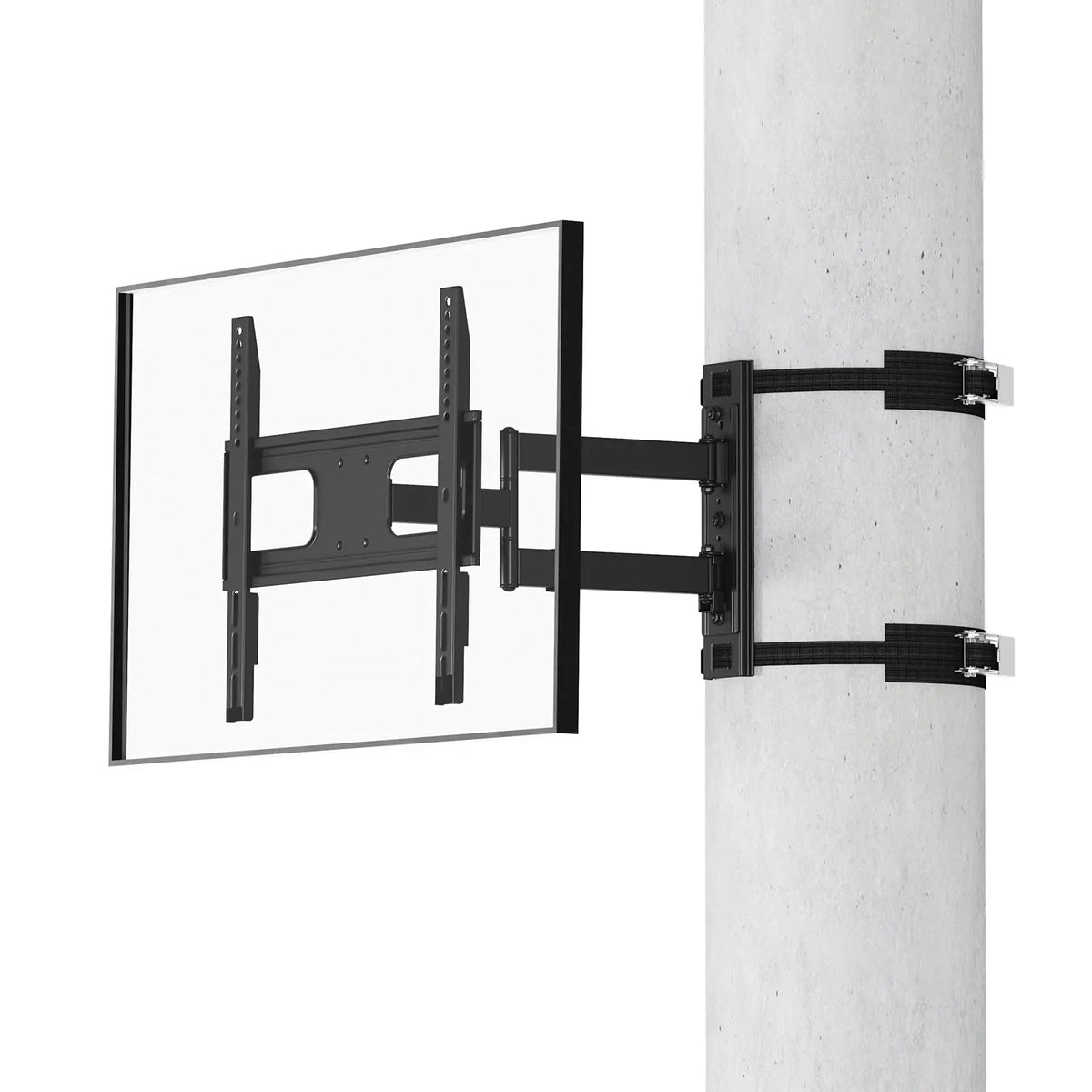 EROMMY Outdoor Gazebo TV Mount No Drill for Post, Full Motion Pergola TV Mount, Adjustable Weatherproof TV Bracket, Fits 27-65 Inch TVs, Holds 77 lbs