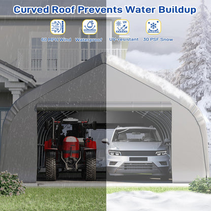 EROMMY 20x40 FT Heavy Duty Durable Carport With 3-Layer PE Waterproof Cover