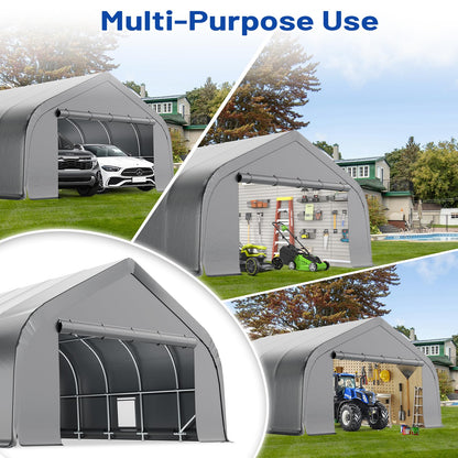 EROMMY 20x40 FT Heavy Duty Durable Carport With 3-Layer PE Waterproof Cover