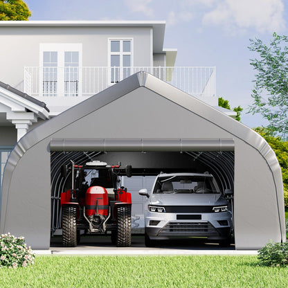 EROMMY 20x40 FT Heavy Duty Durable Carport With 3-Layer PE Waterproof Cover