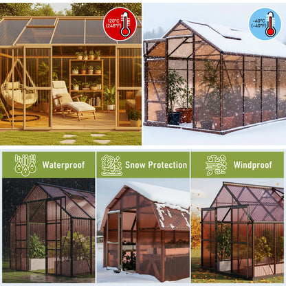 EROMMY 6 Pack 5'x2' Polycarbonate Greenhouse Panels, 0.32" Twin-Wall Sheets, UV Resistant & Weatherproof Clear Roofing for Greenhouse,Gazebo Roofing and Outdoor Projects