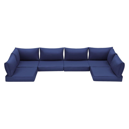 EROMMY Outdoor Replacement Cushions for  6-Seat Patio Conversation Sets, Dark Blue