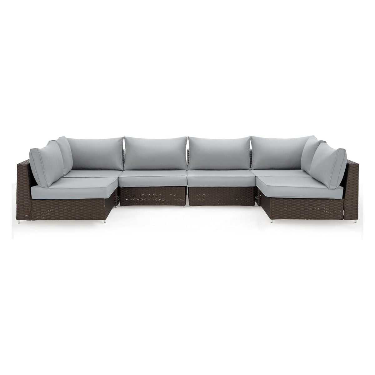EROMMY Outdoor Replacement Cushions for  6-Seat Patio Conversation Sets, Light Gray