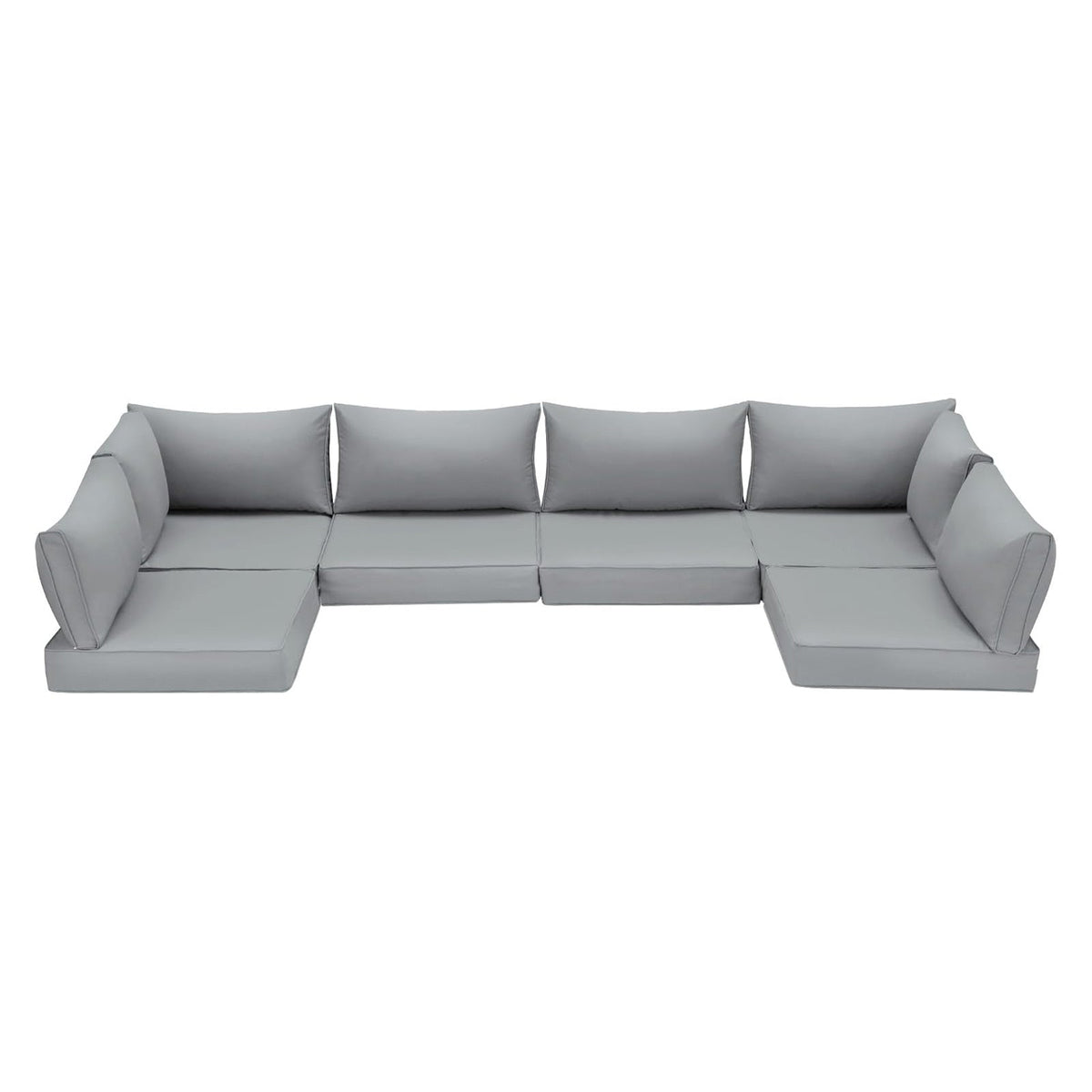EROMMY Outdoor Replacement Cushions for  6-Seat Patio Conversation Sets, Light Gray