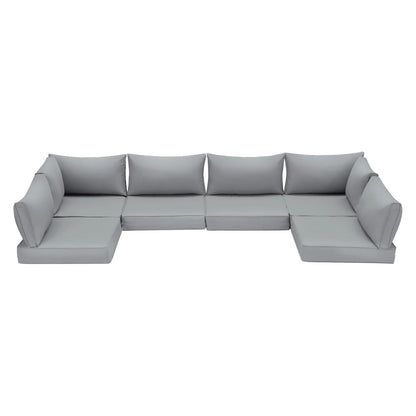 EROMMY Outdoor Replacement Cushions for  6-Seat Patio Conversation Sets, Light Gray